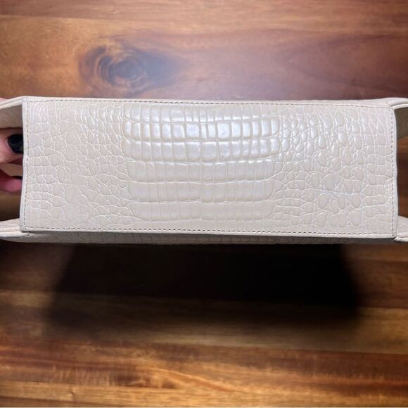 Vintage Frenchie of California clutch 🖤 crossbody strap 🖤 cream with gold - Picture 3 of 8